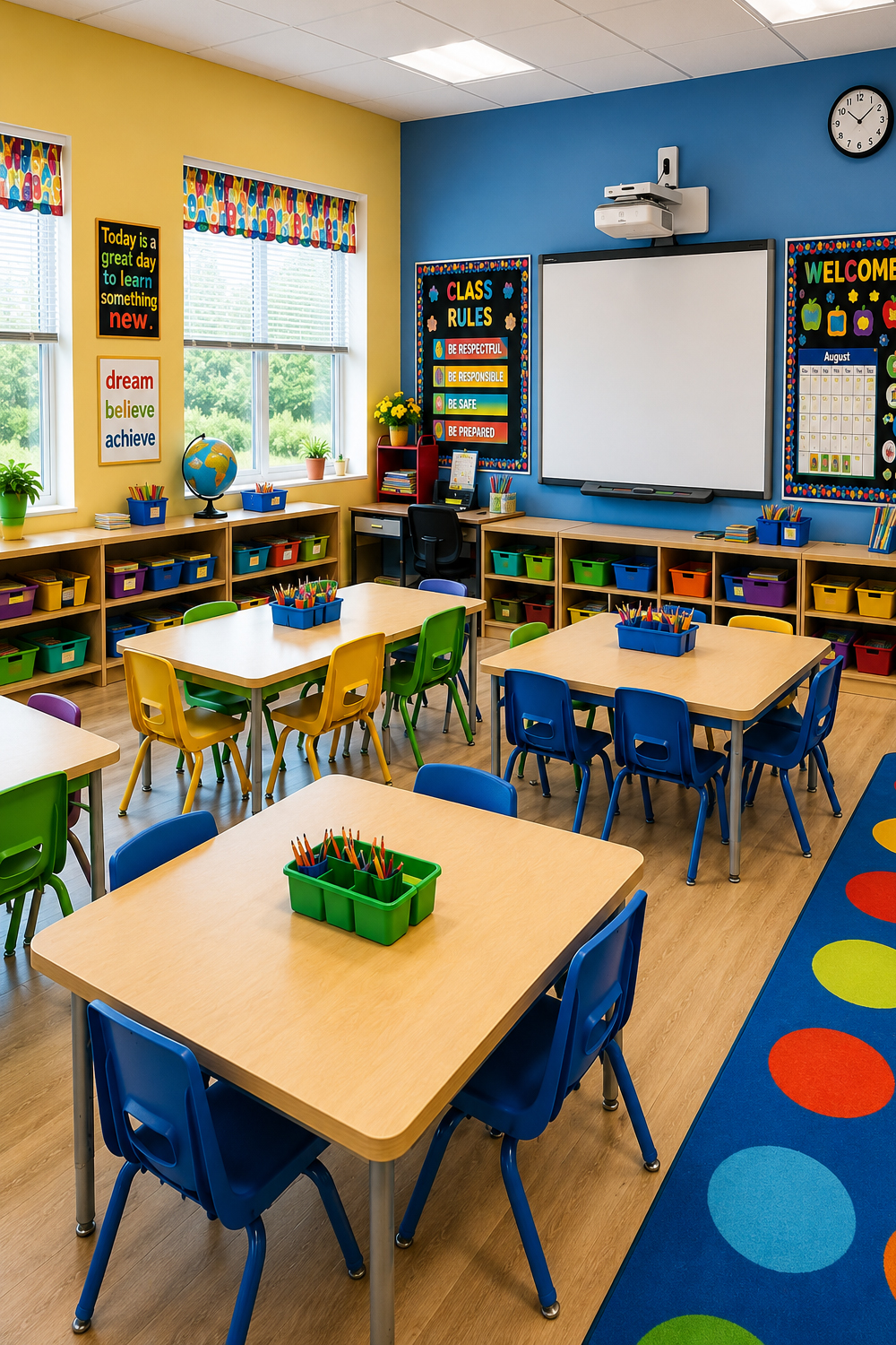 School Students Learning in Classroom